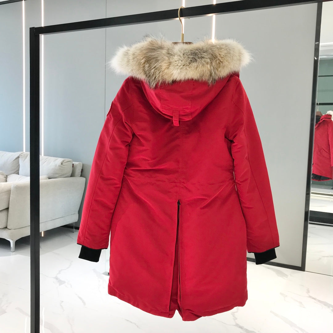 Canada Goose Rossclair Parka in Red with Fox Fur My Store