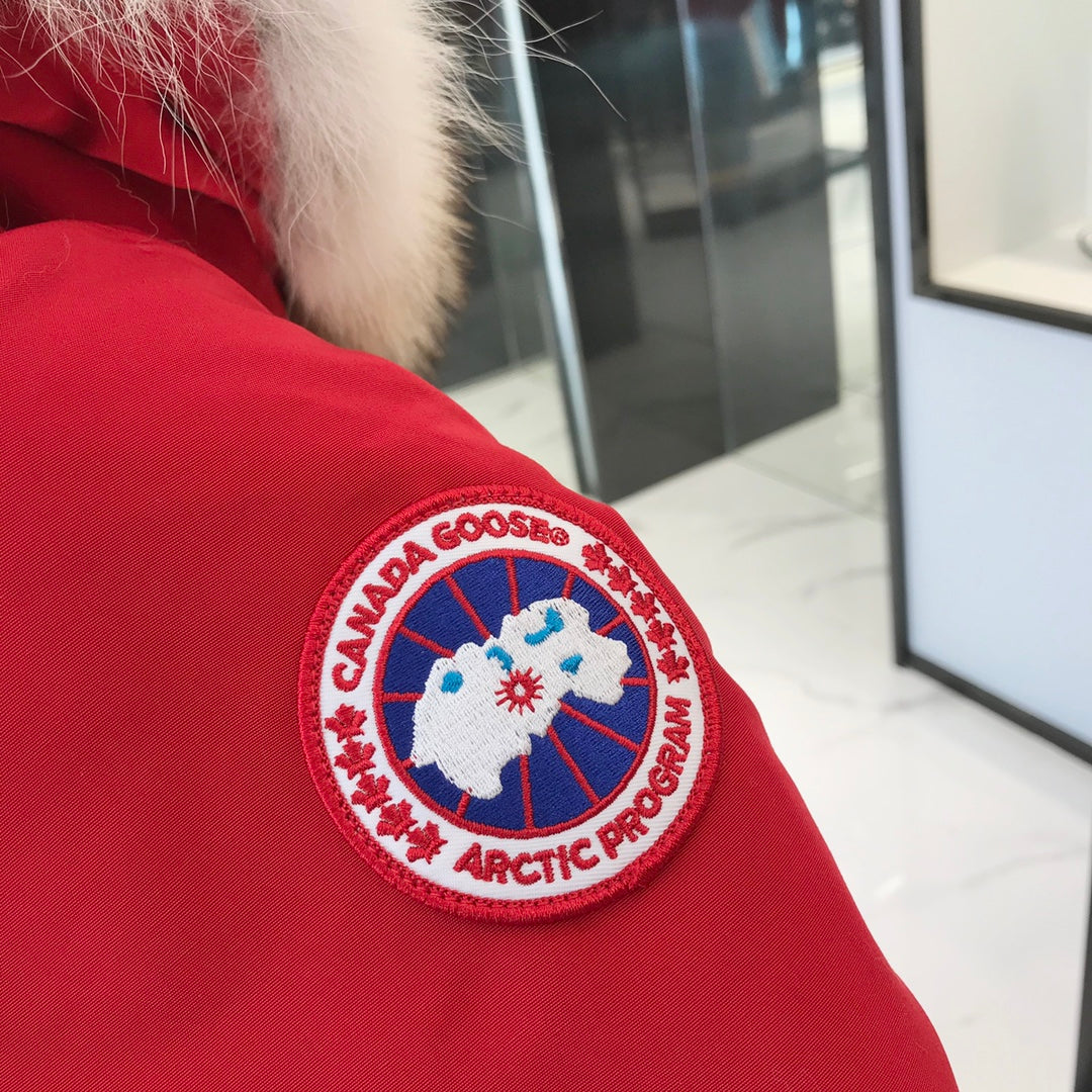 Canada Goose Rossclair Parka in Red with Fox Fur My Store