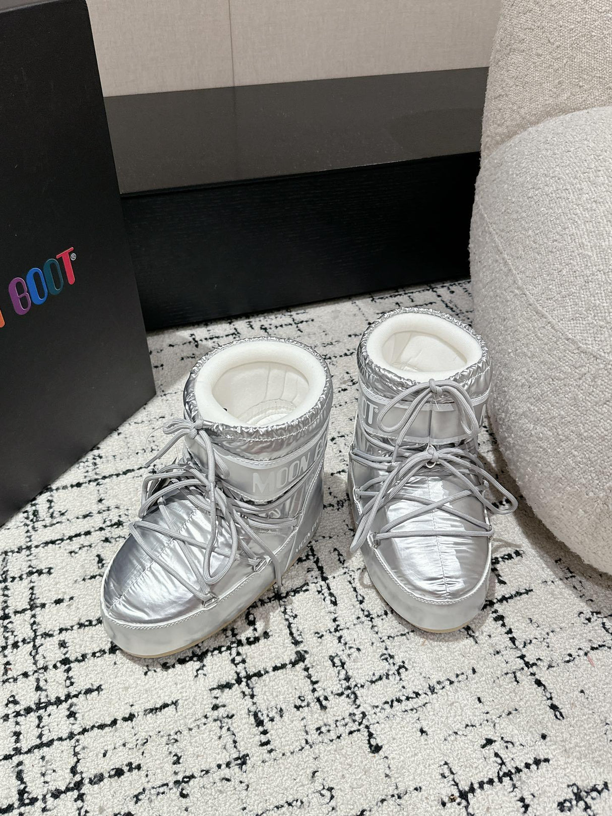 Moon Boot Icon Glitter Silver