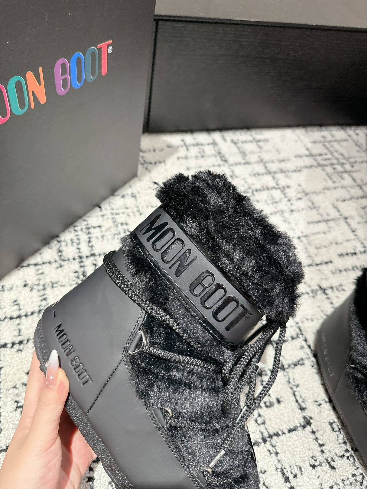 Moon Boot ICON LOW UNISEX - Stivaletti stringati - black