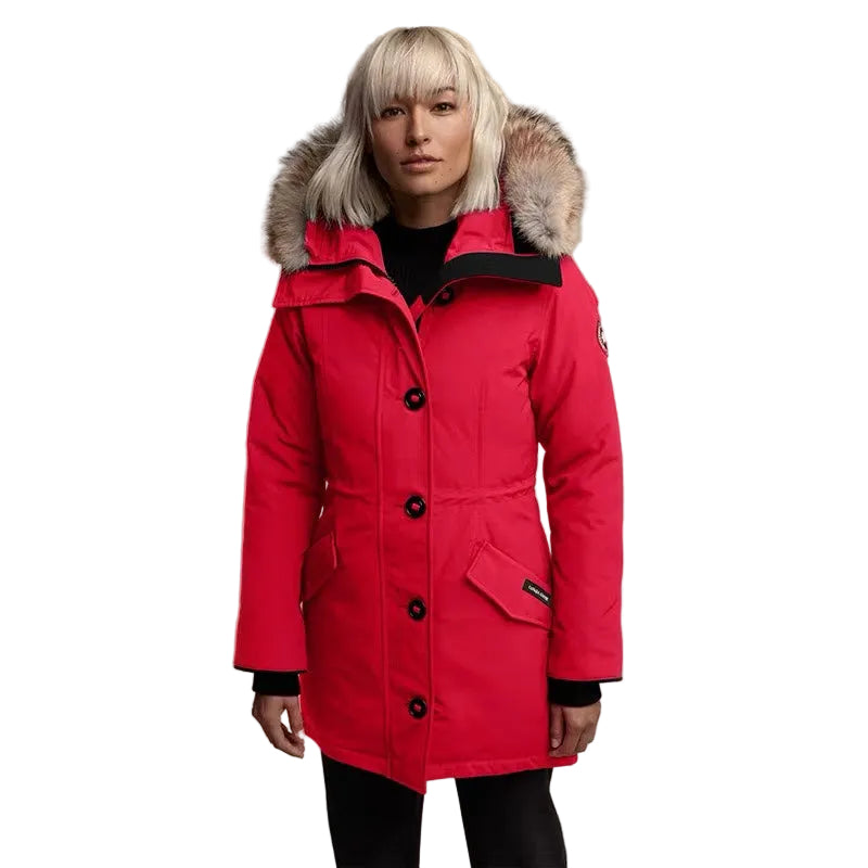 Canada Goose Rossclair Parka in Red with Fox Fur My Store