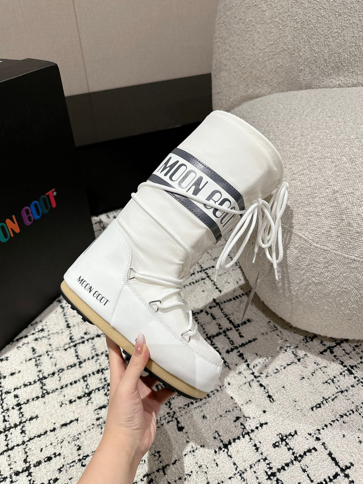 Moon Boot ICON UNISEX - Stivali con i lacci - white