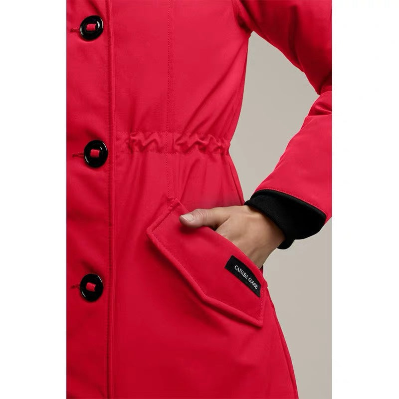 Canada Goose Rossclair Parka in Red with Fox Fur My Store