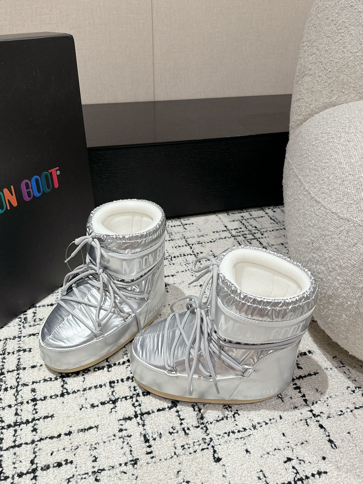 Moon Boot Icon Glitter Silver