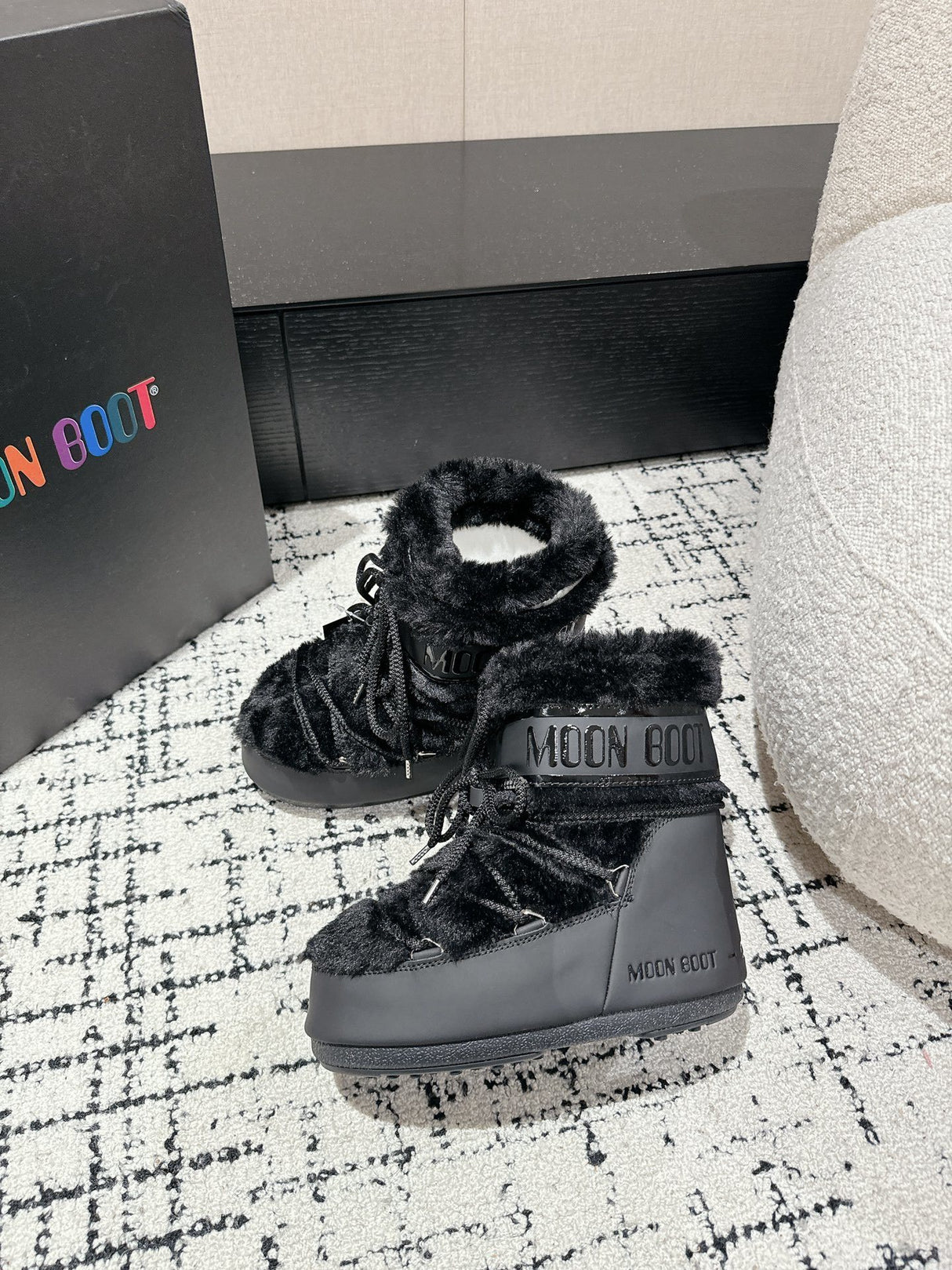 Moon Boot ICON LOW UNISEX - Stivaletti stringati - black