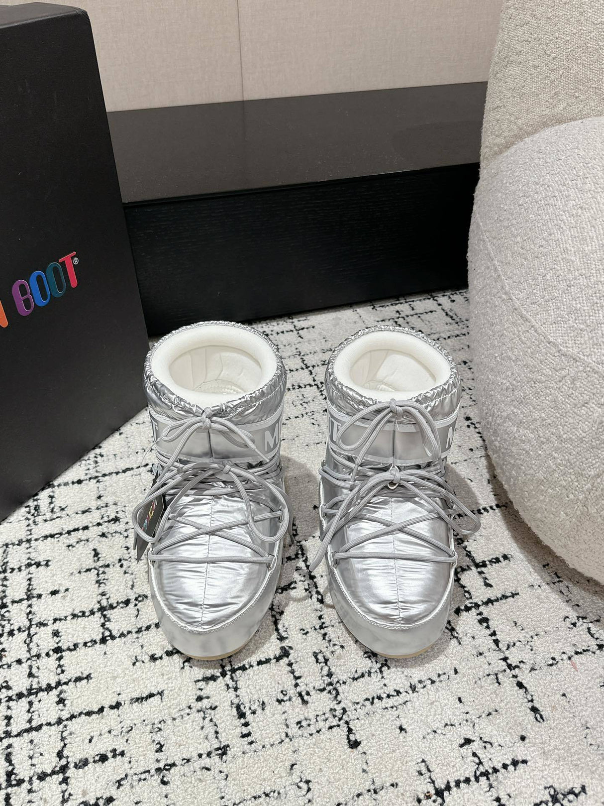 Moon Boot Icon Glitter Silver