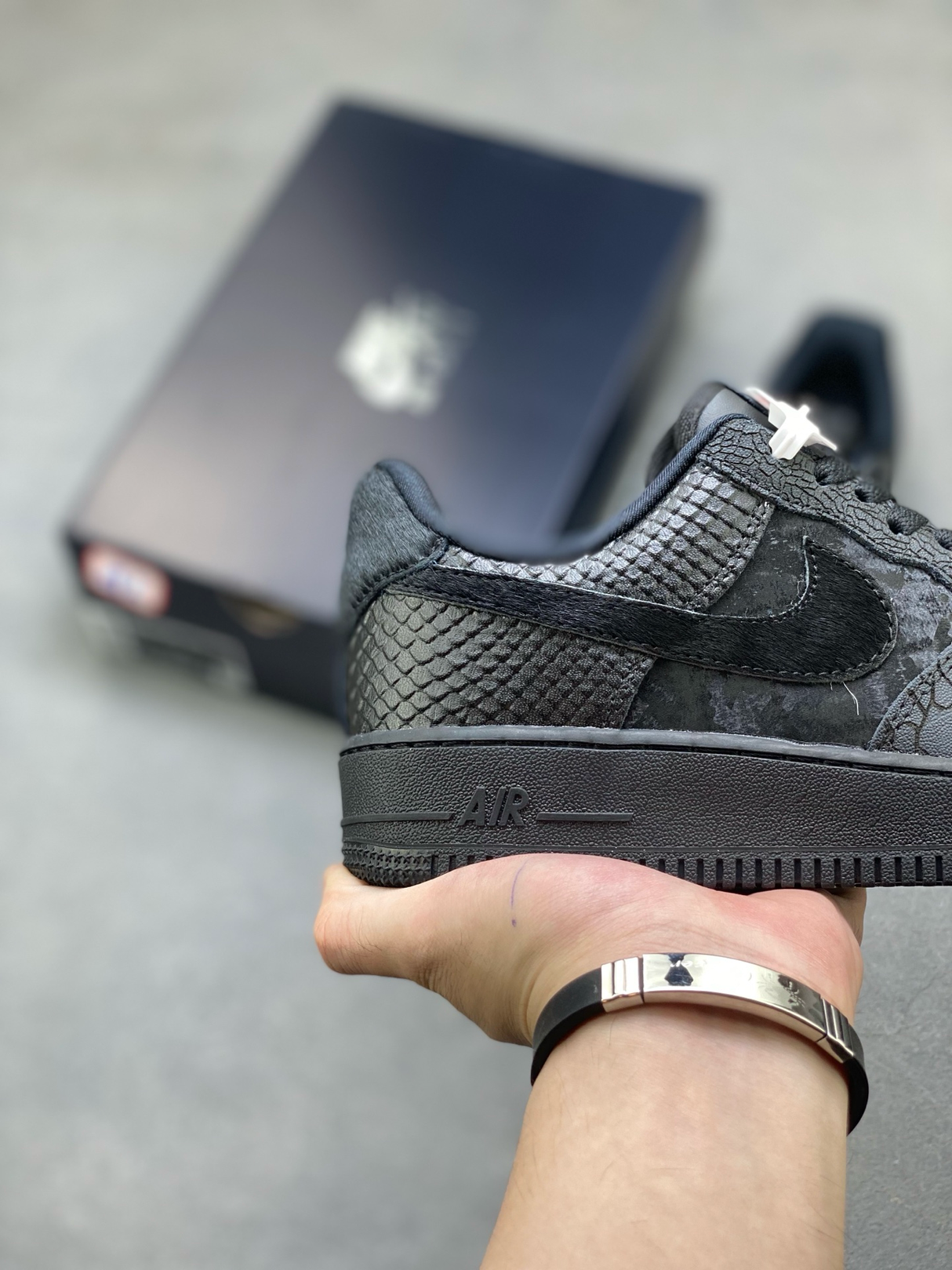 Nike Air Force 1 Low “Black Reptile” – Textured Leather Edition