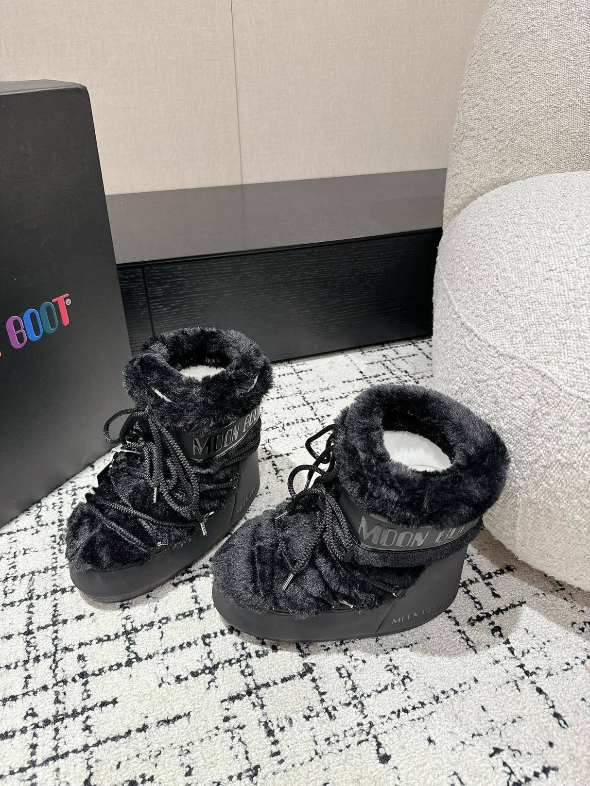 Moon Boot ICON LOW UNISEX - Stivaletti stringati - black