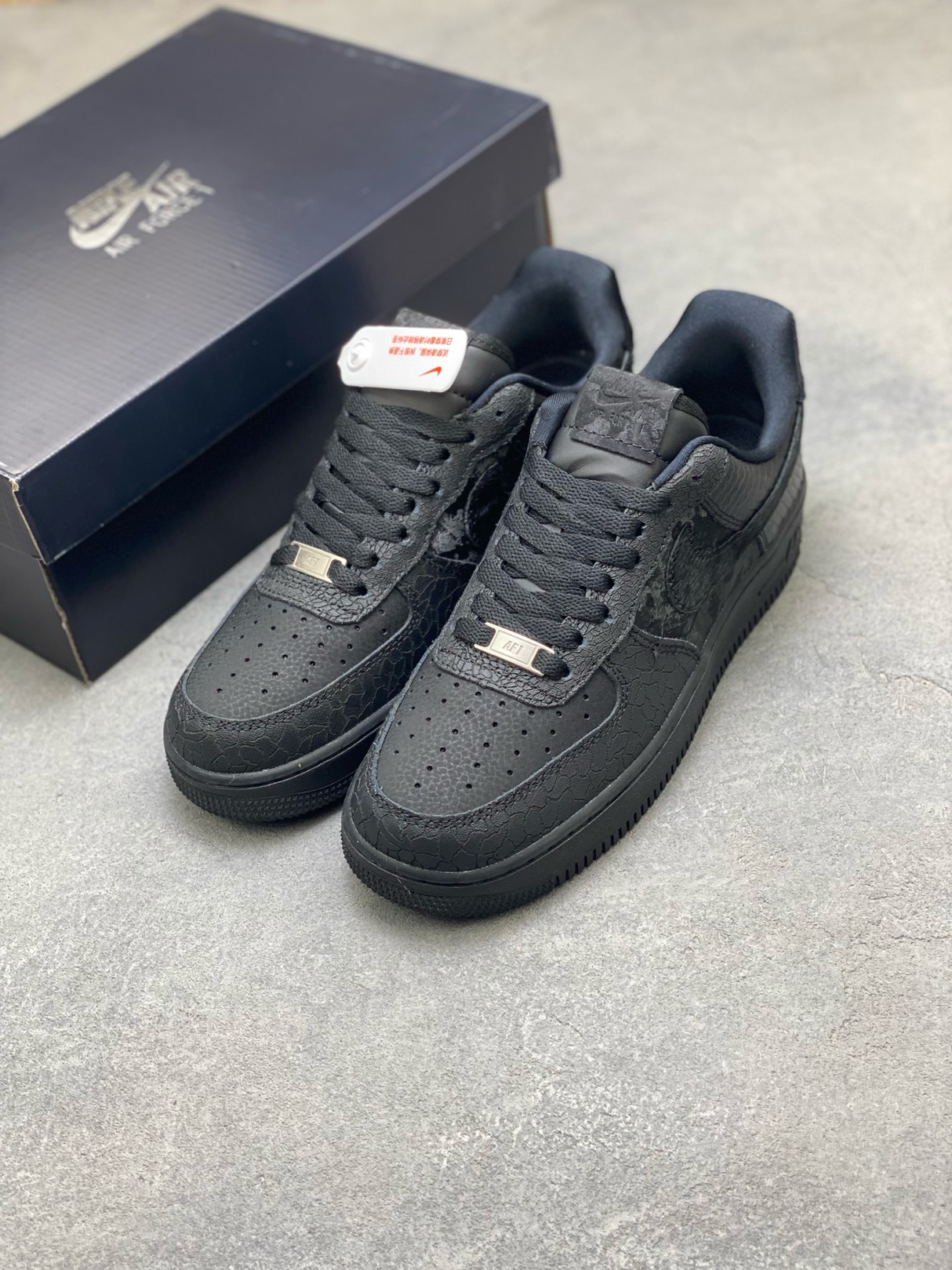 Nike Air Force 1 Low “Black Reptile” – Textured Leather Edition