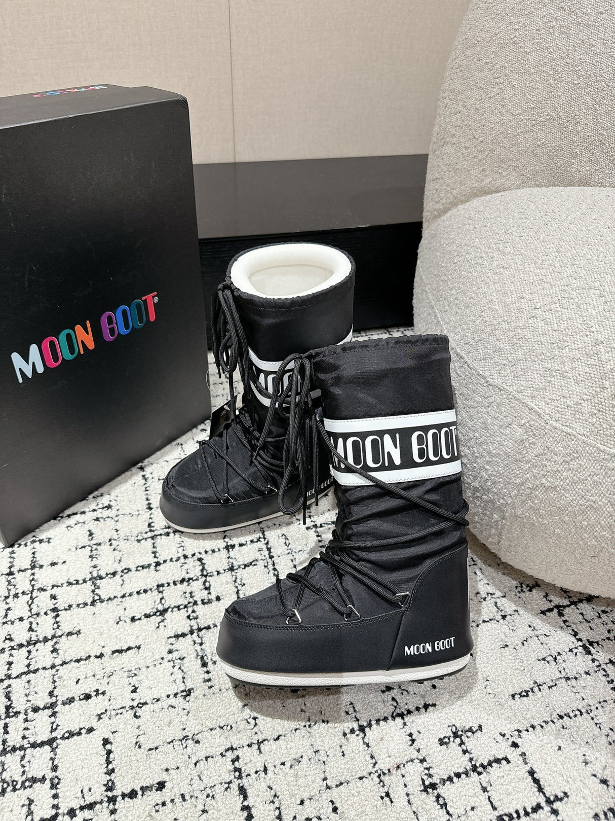 Moon Boot ICON GLANCE UNISEX - Stivali con i lacci - black