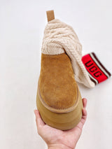 UGG 1144045 Stivali Scanalati di lana con logo in pelle scamosciata colore cammello 35-40 My Store