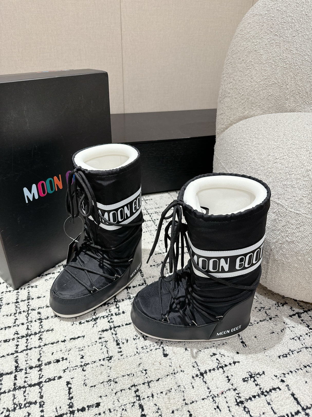 Moon Boot ICON GLANCE UNISEX - Stivali con i lacci - black