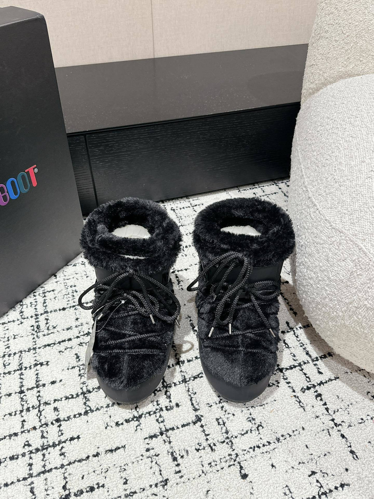 Moon Boot ICON LOW UNISEX - Stivaletti stringati - black