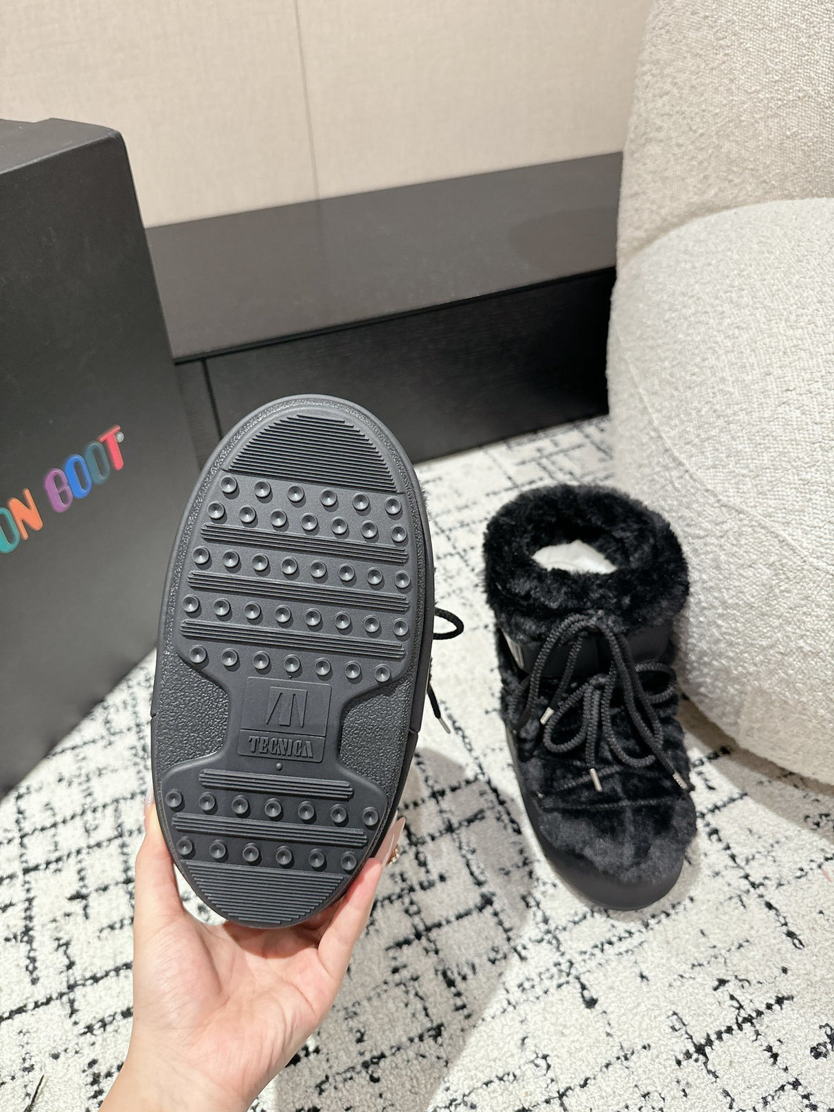 Moon Boot ICON LOW UNISEX - Stivaletti stringati - black