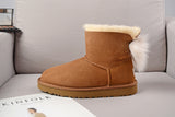 UGG Fluff Bow Mini Boots Chestnut
