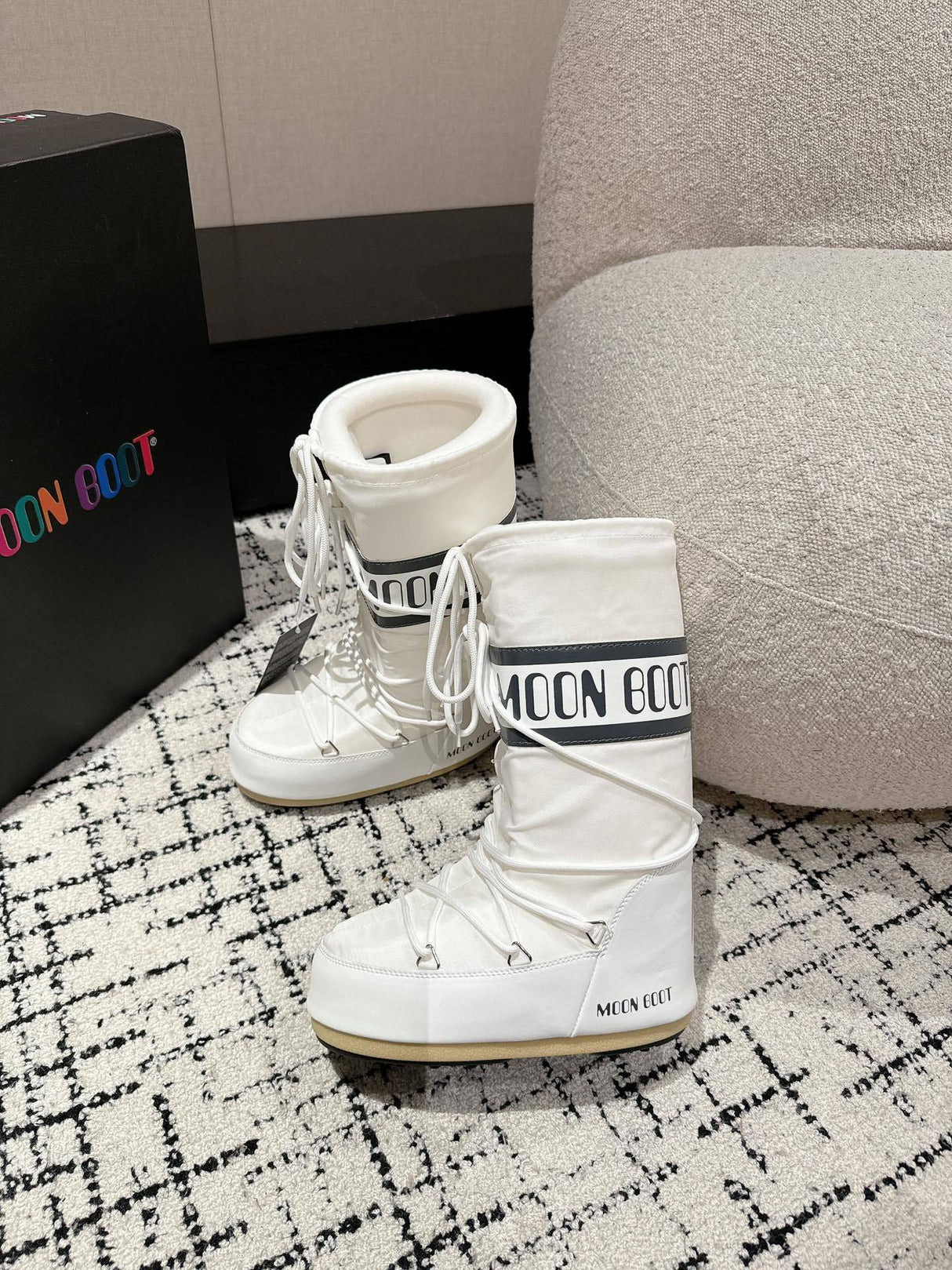 Moon Boot ICON UNISEX - Stivali con i lacci - white