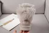 UGG Fluff Bow Mini Boots Grey
