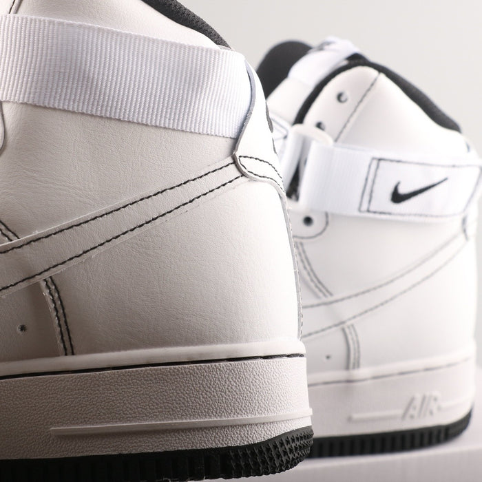 Nike Air Force 1 High-Top Leather White and Black Sports Sneaker - ESTOCKK