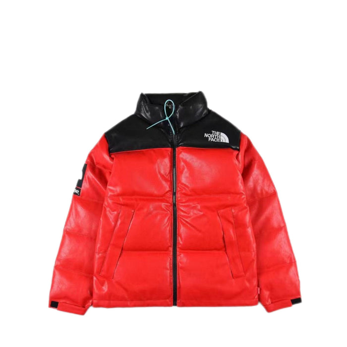 1996 Nuptse Supreme x The North Face Joint Leather Down Red Jacket - ESTOCKK