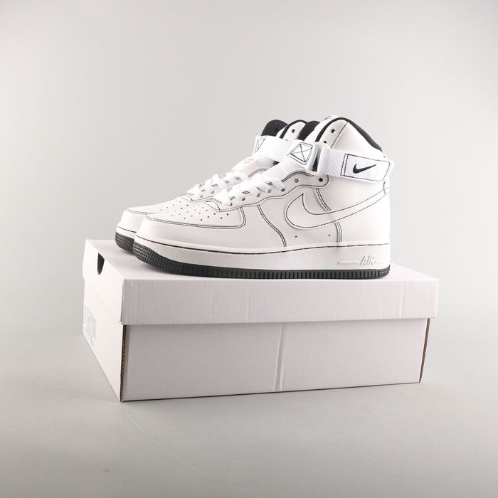 Nike Air Force 1 High-Top Leather White and Black Sports Sneaker - ESTOCKK